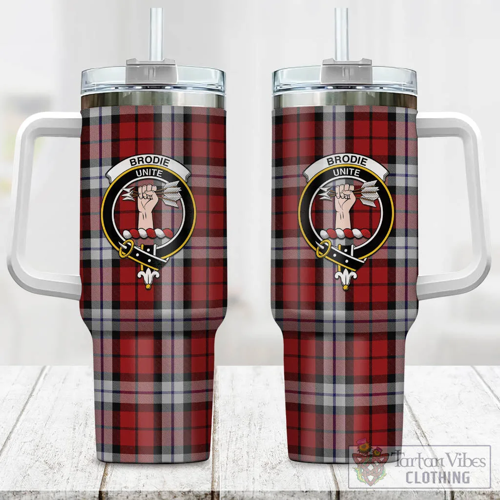 Brodie Dress Tartan and Family Crest Tumbler with Handle