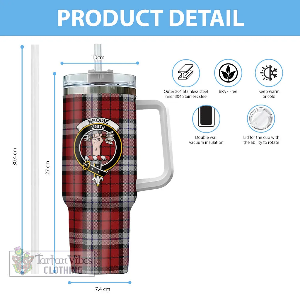 Brodie Dress Tartan and Family Crest Tumbler with Handle