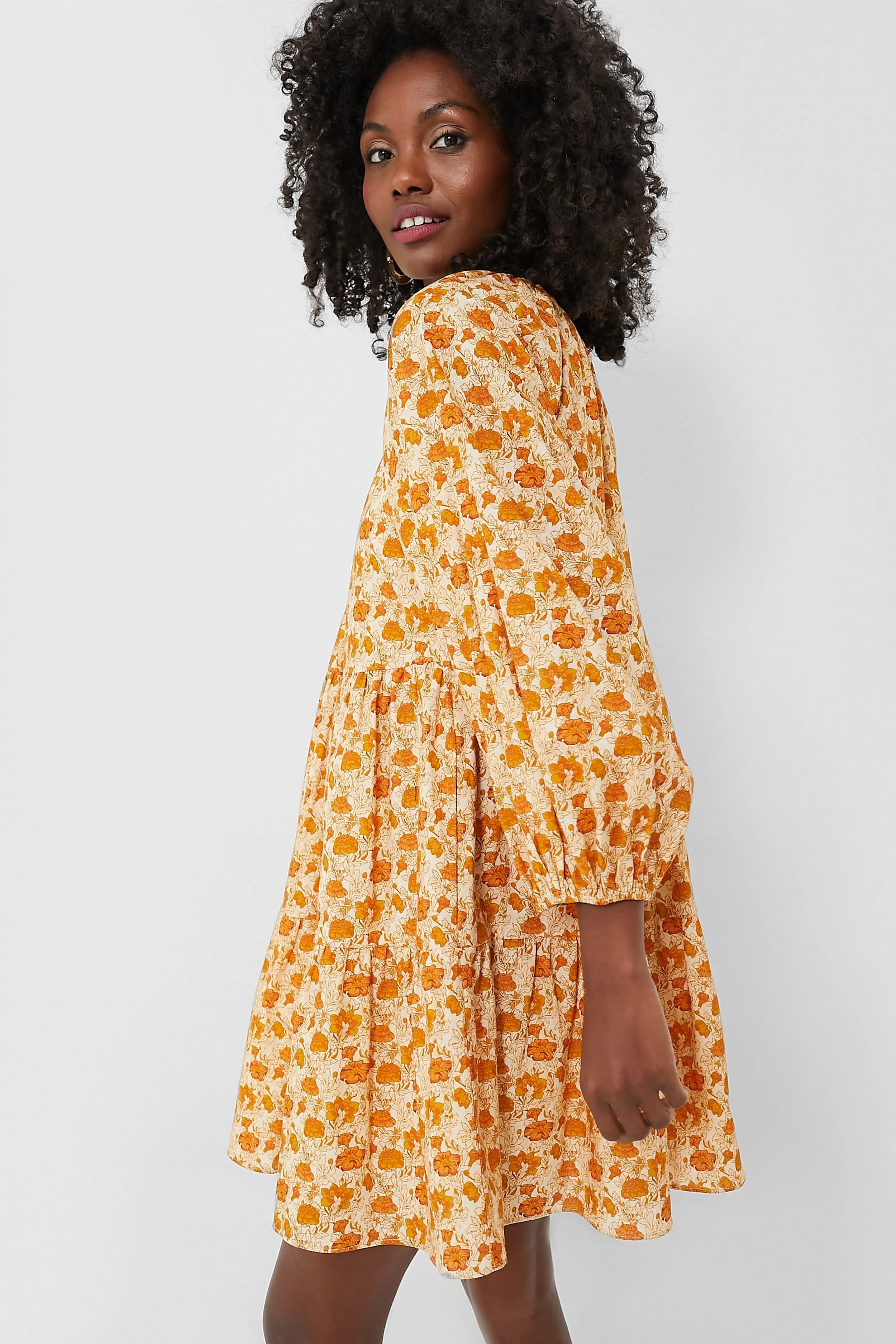 Burnt Orange Floral Brynn Mini Dress