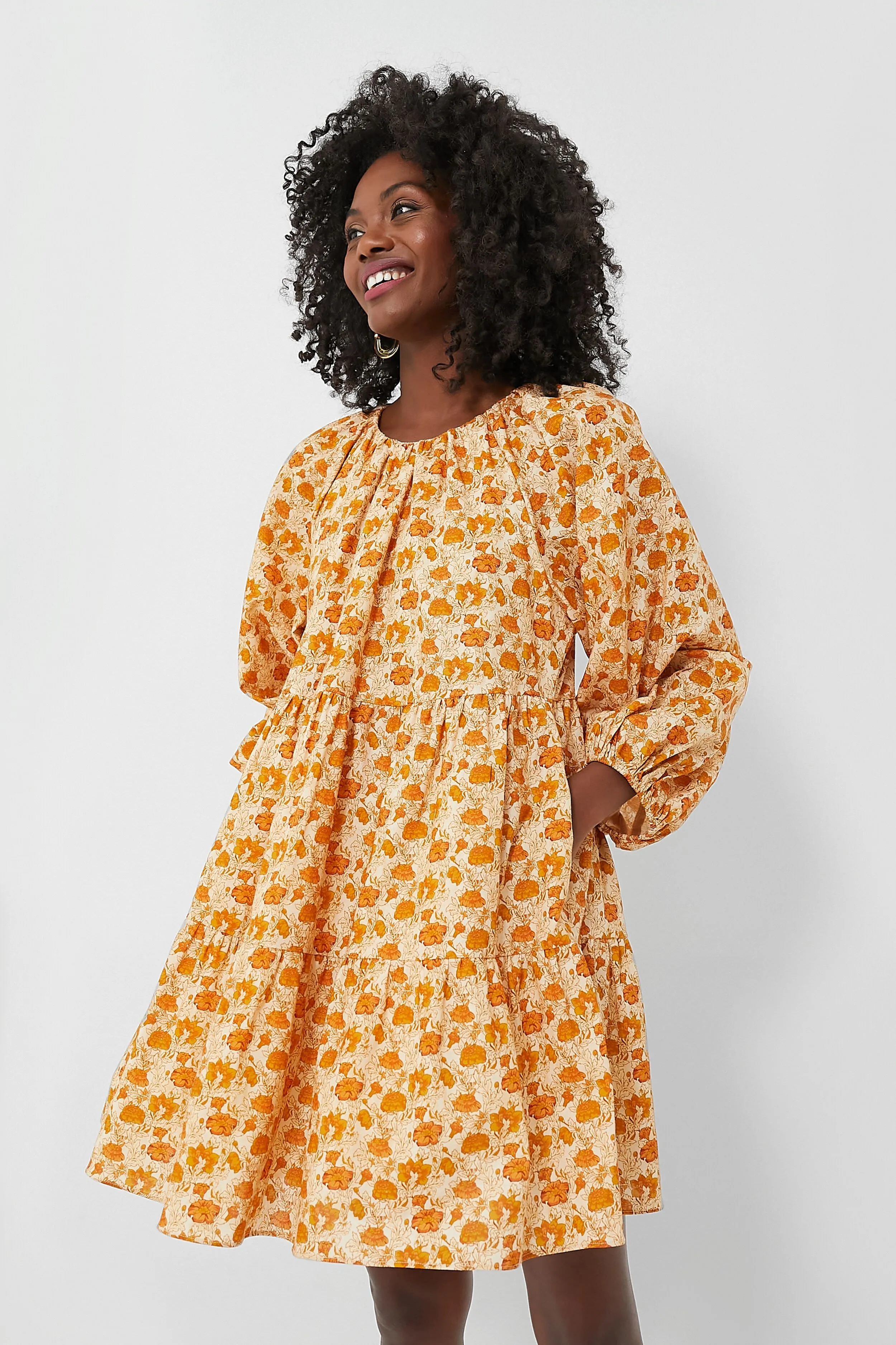 Burnt Orange Floral Brynn Mini Dress