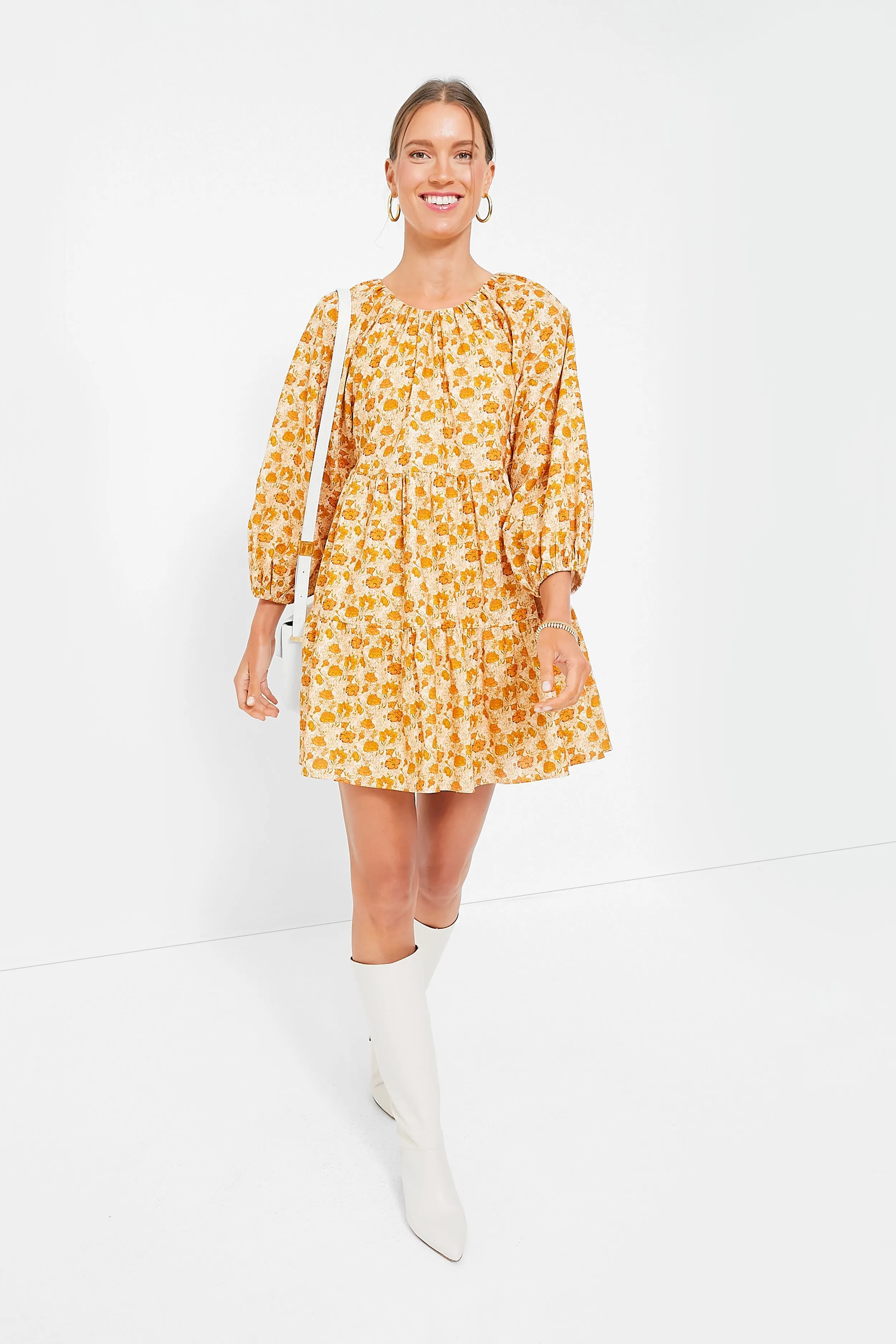 Burnt Orange Floral Brynn Mini Dress