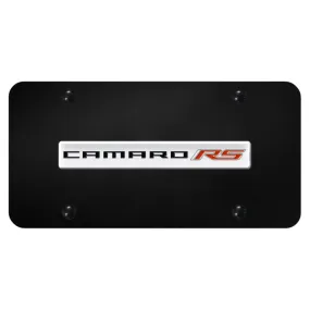 Camaro RS License Plate - Chrome on Black