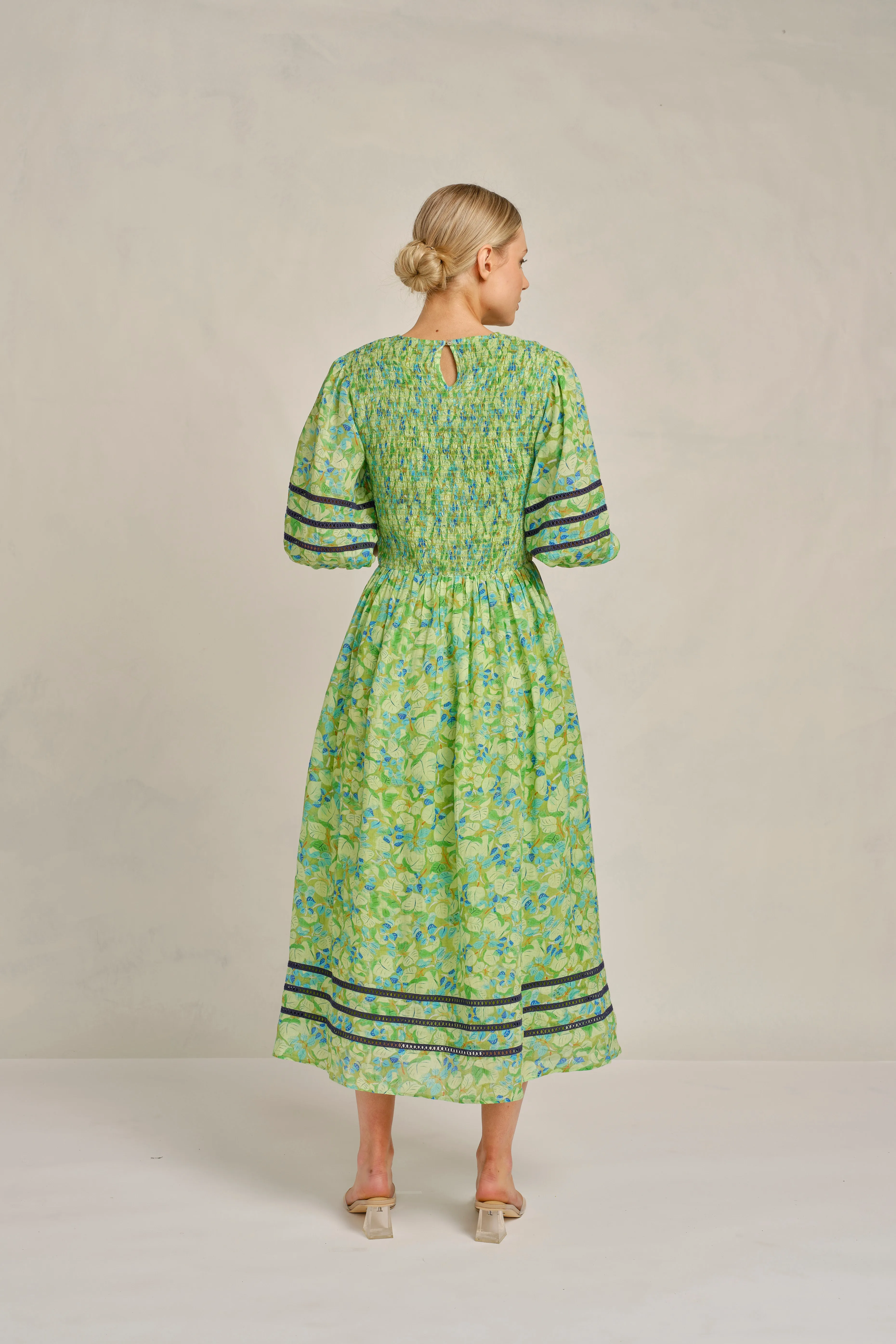 Cameo Ramie Dress in Meadow Delilah Print