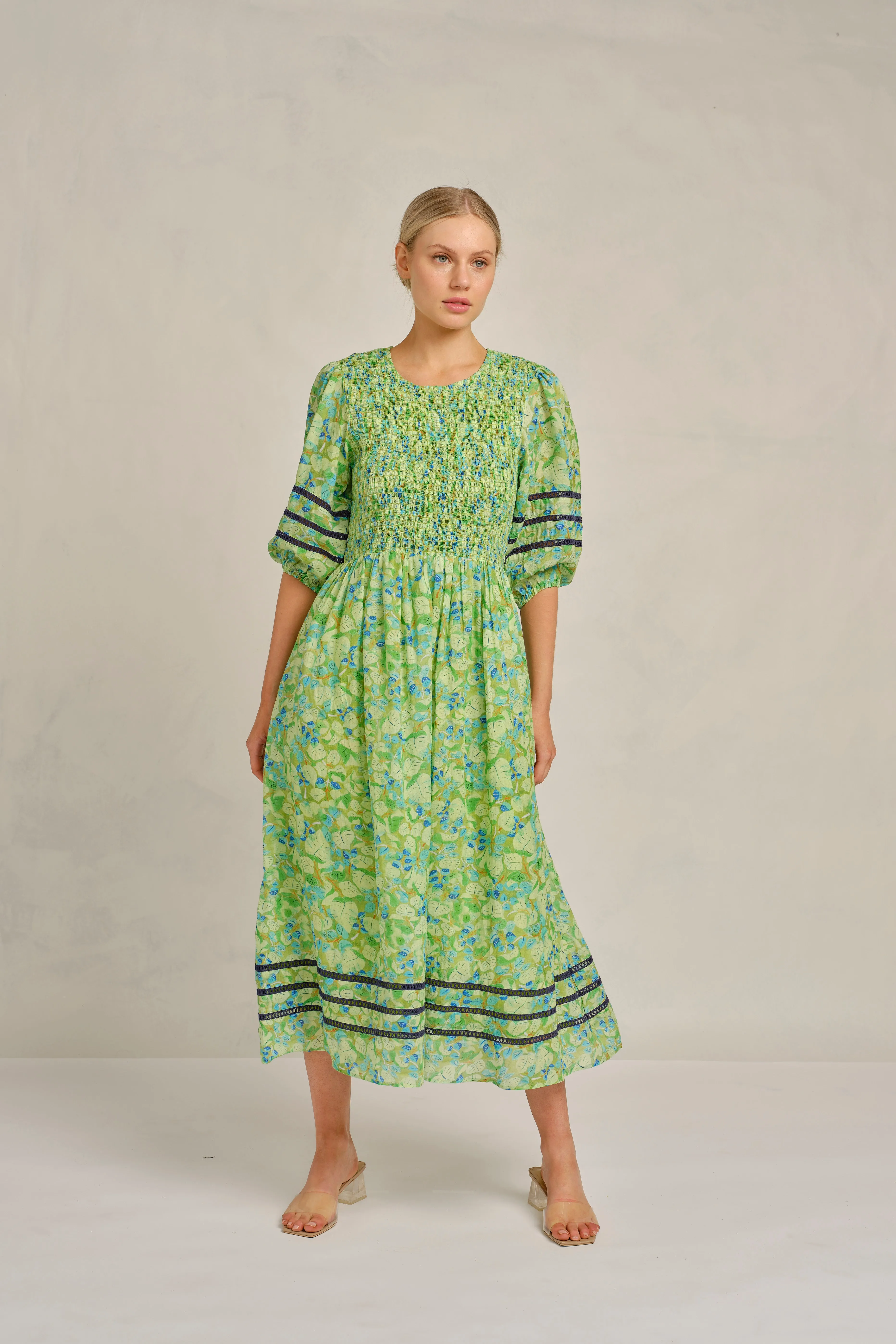 Cameo Ramie Dress in Meadow Delilah Print