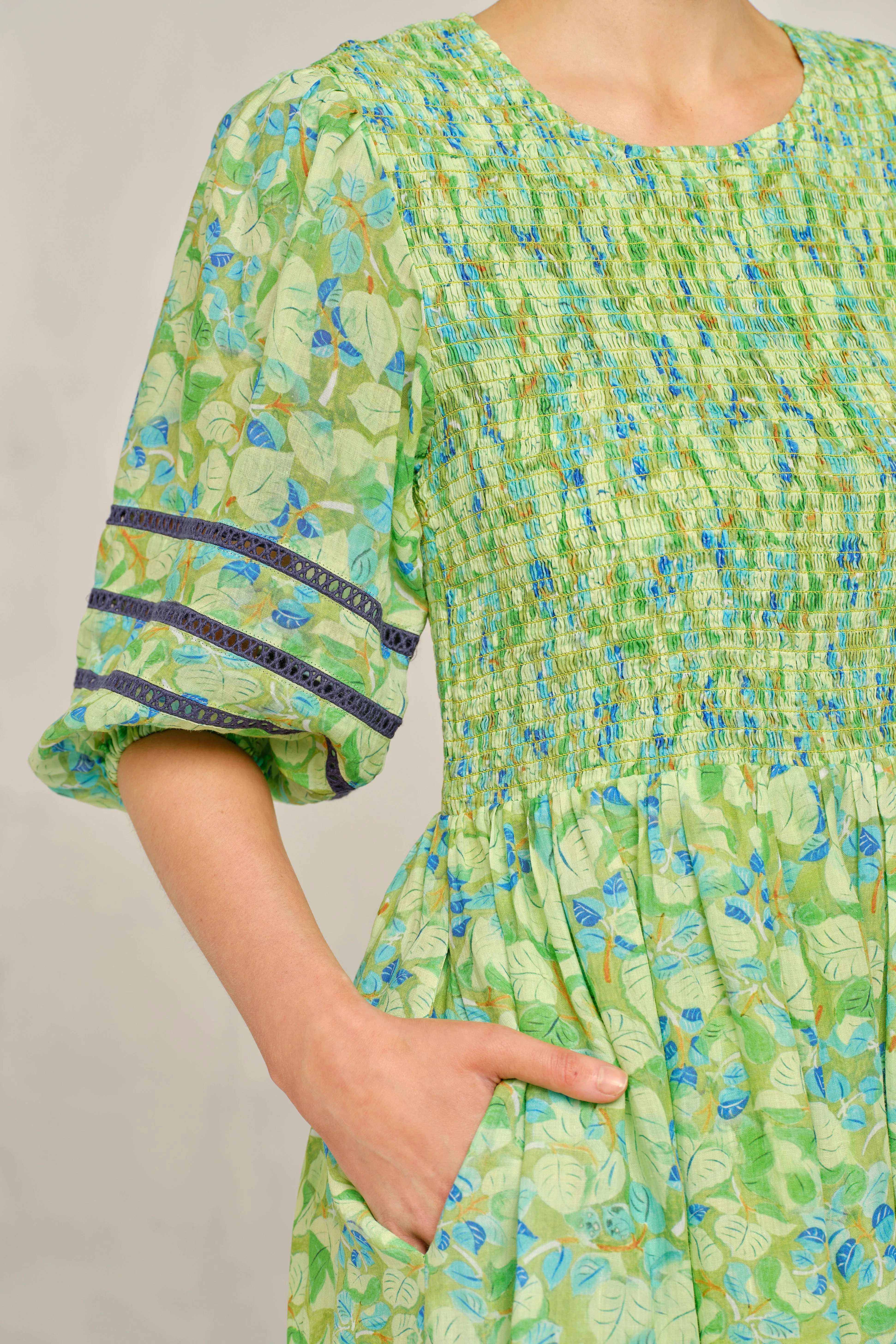Cameo Ramie Dress in Meadow Delilah Print