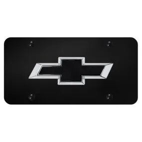 Chevrolet Bowtie License Plate - OEM Style Black Bowtie on Black