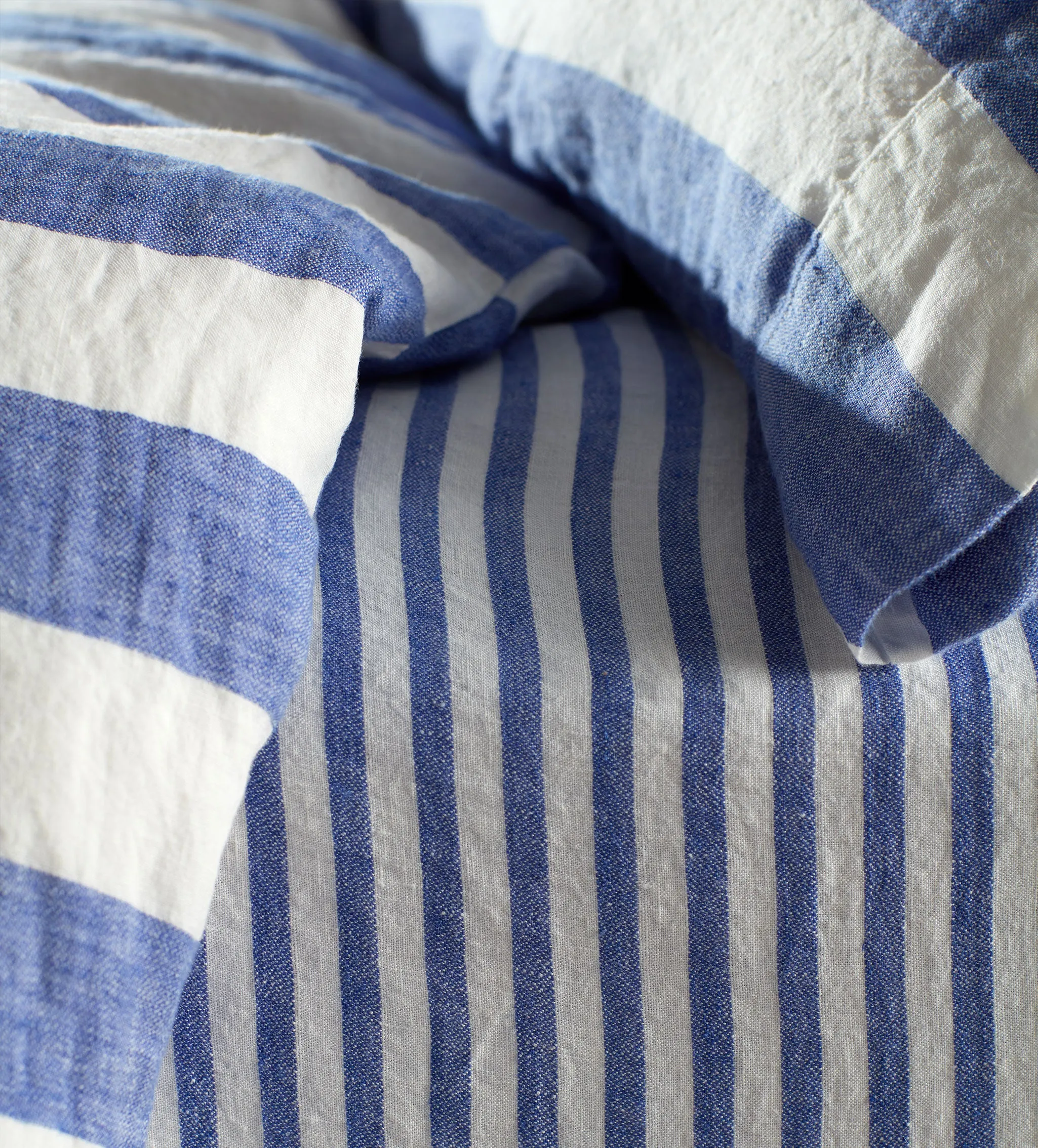 Cobalt Cora Stripe 100% Linen Bed Linen