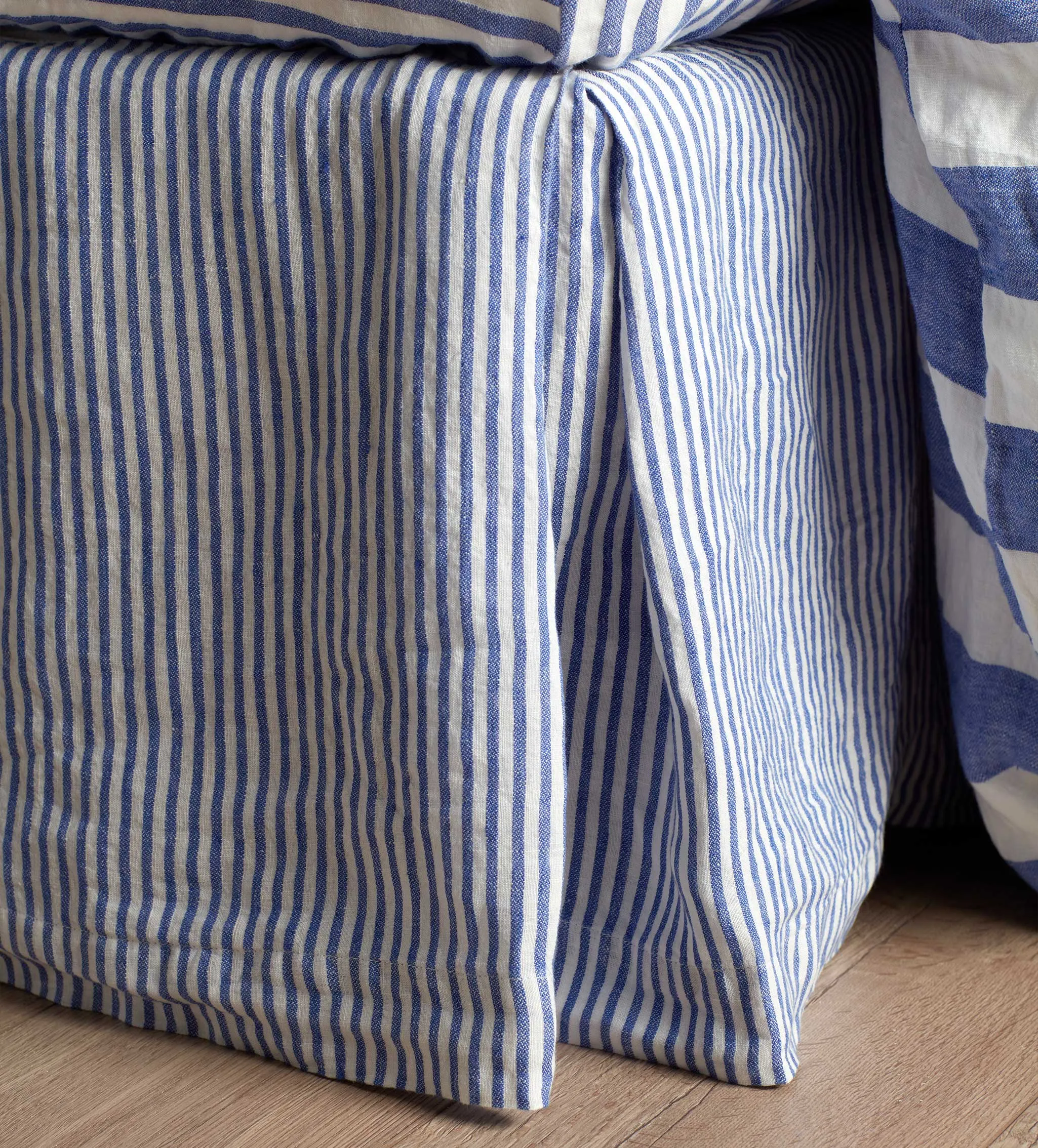 Cobalt Cora Stripe 100% Linen Bed Linen