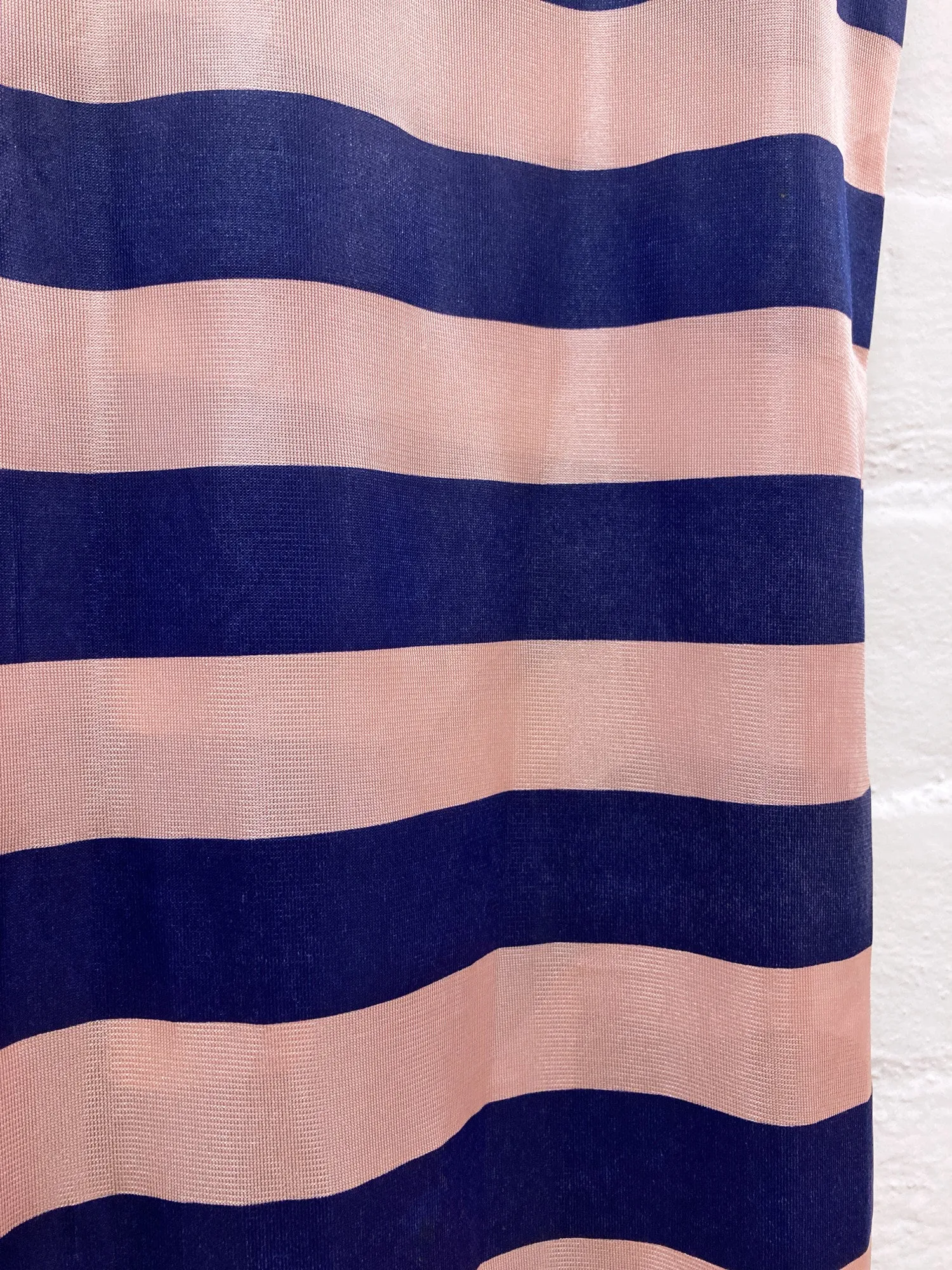 Comme des Garcons 1996 pink and blue stripe deformed short sleeve dress