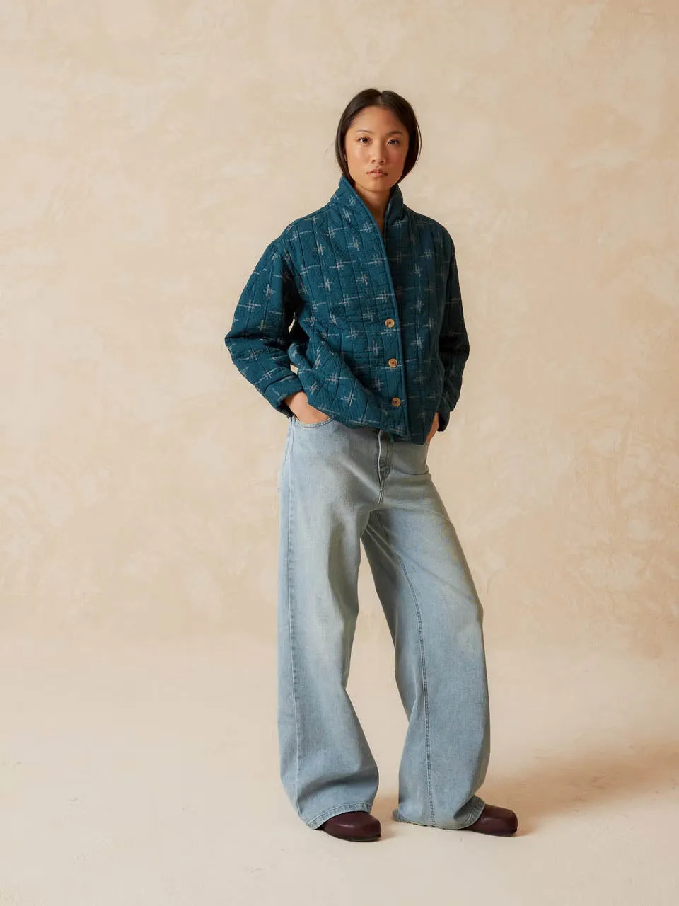 Cotton Hashtag Jacquard Jacket