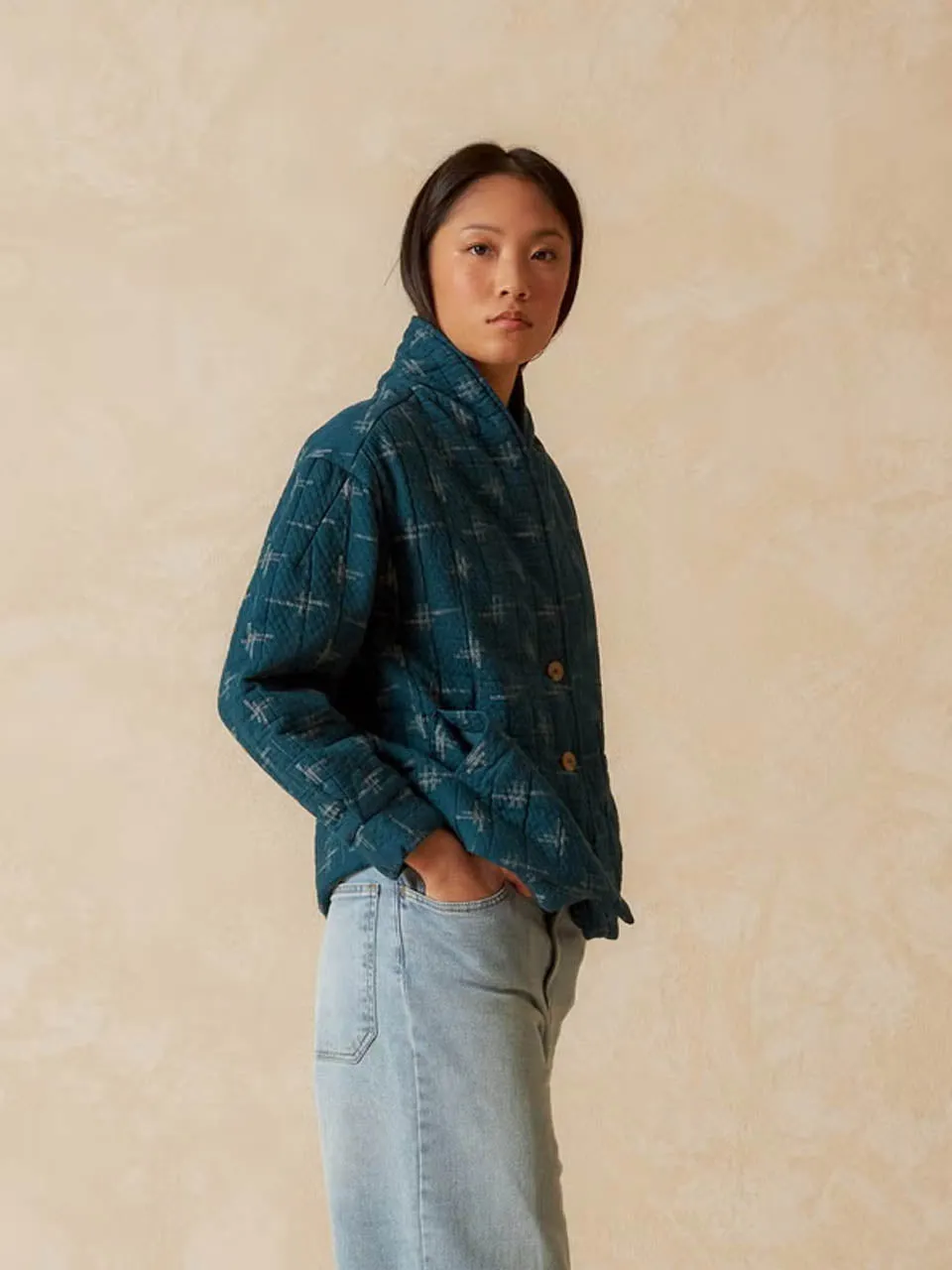 Cotton Hashtag Jacquard Jacket