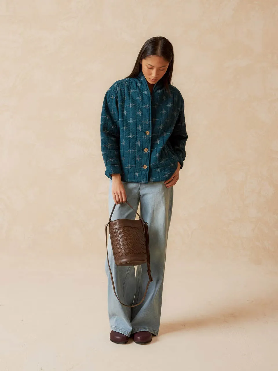 Cotton Hashtag Jacquard Jacket