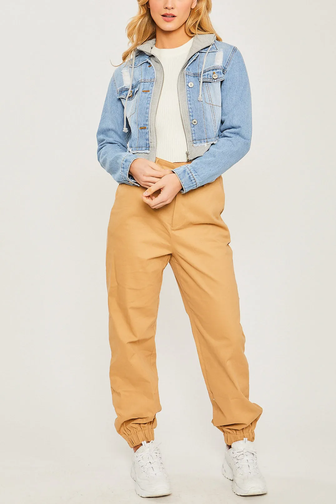 Cropped Layered Denim Jacket