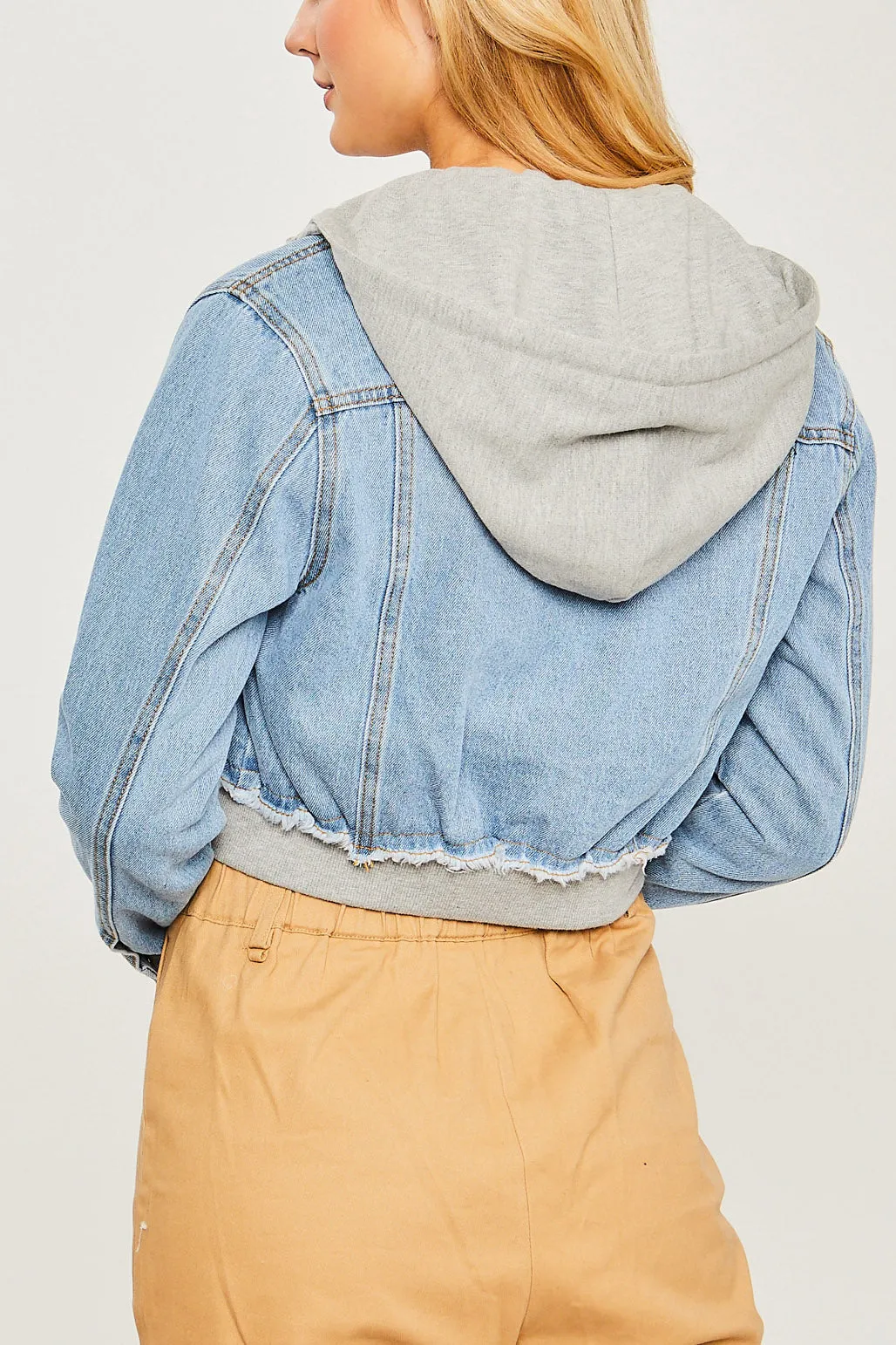 Cropped Layered Denim Jacket