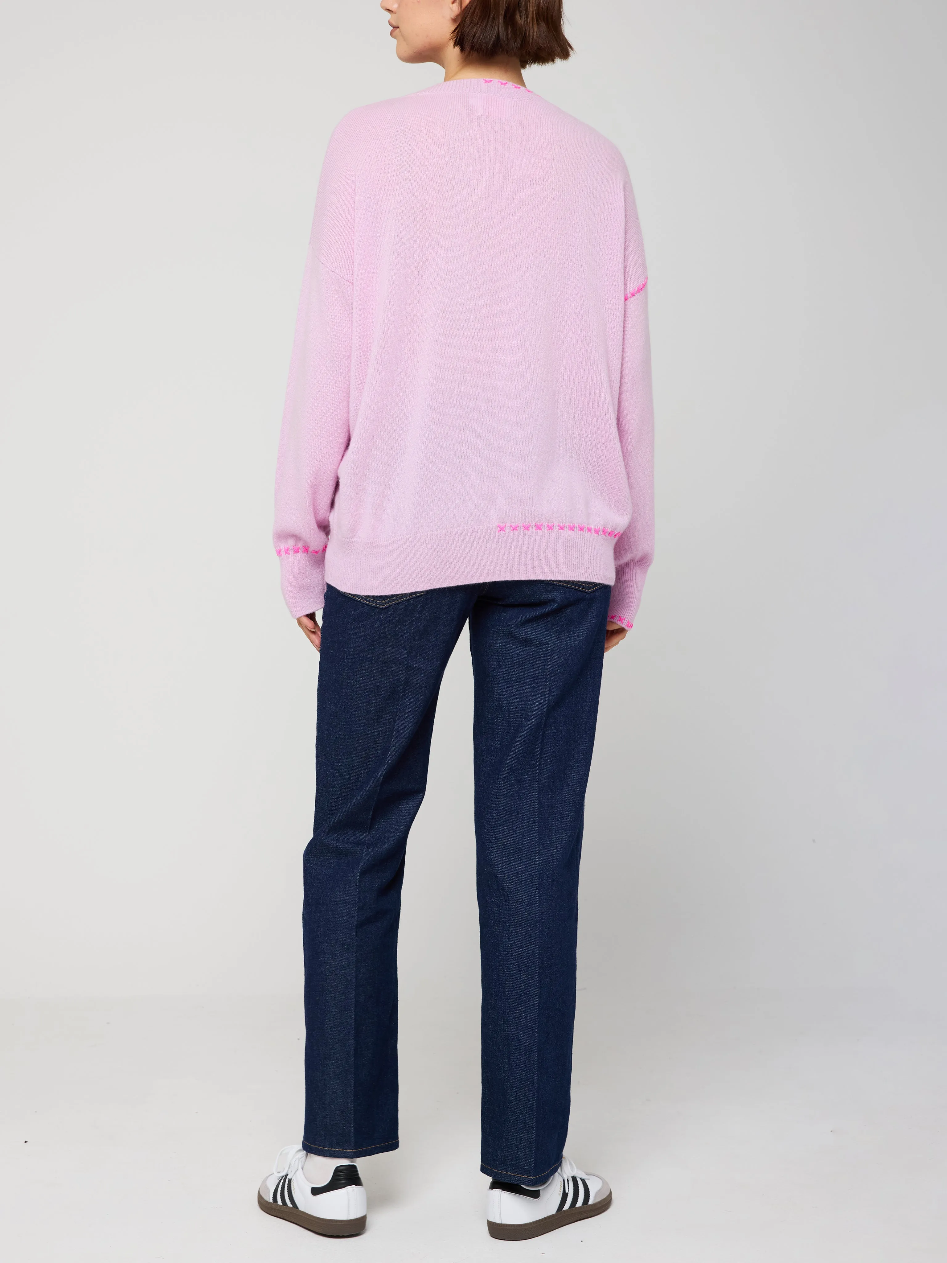 Cross Stitch Cashmere V-Neck