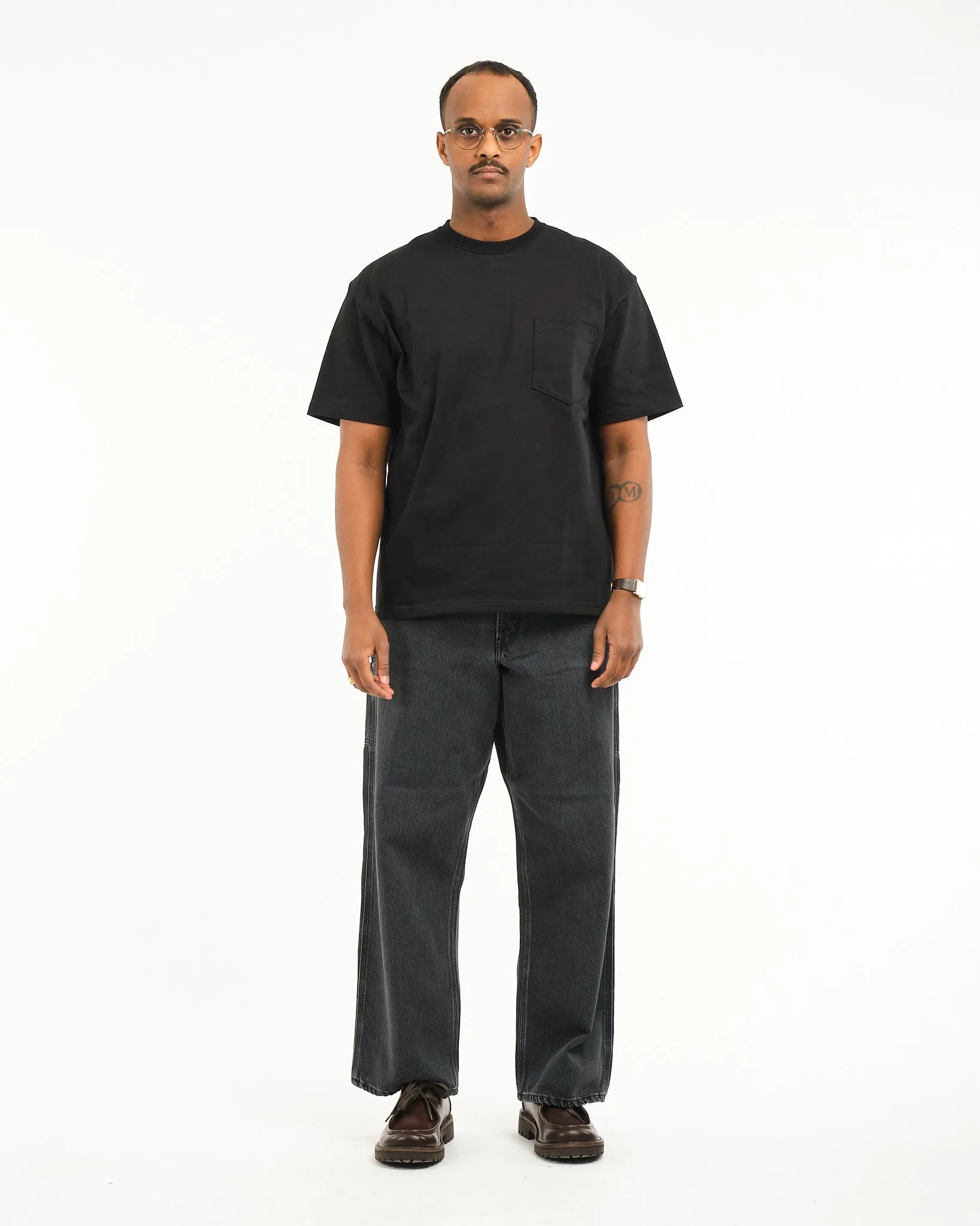 DAD'S FIT PAINTER PANTS BLACK DENIM STONE