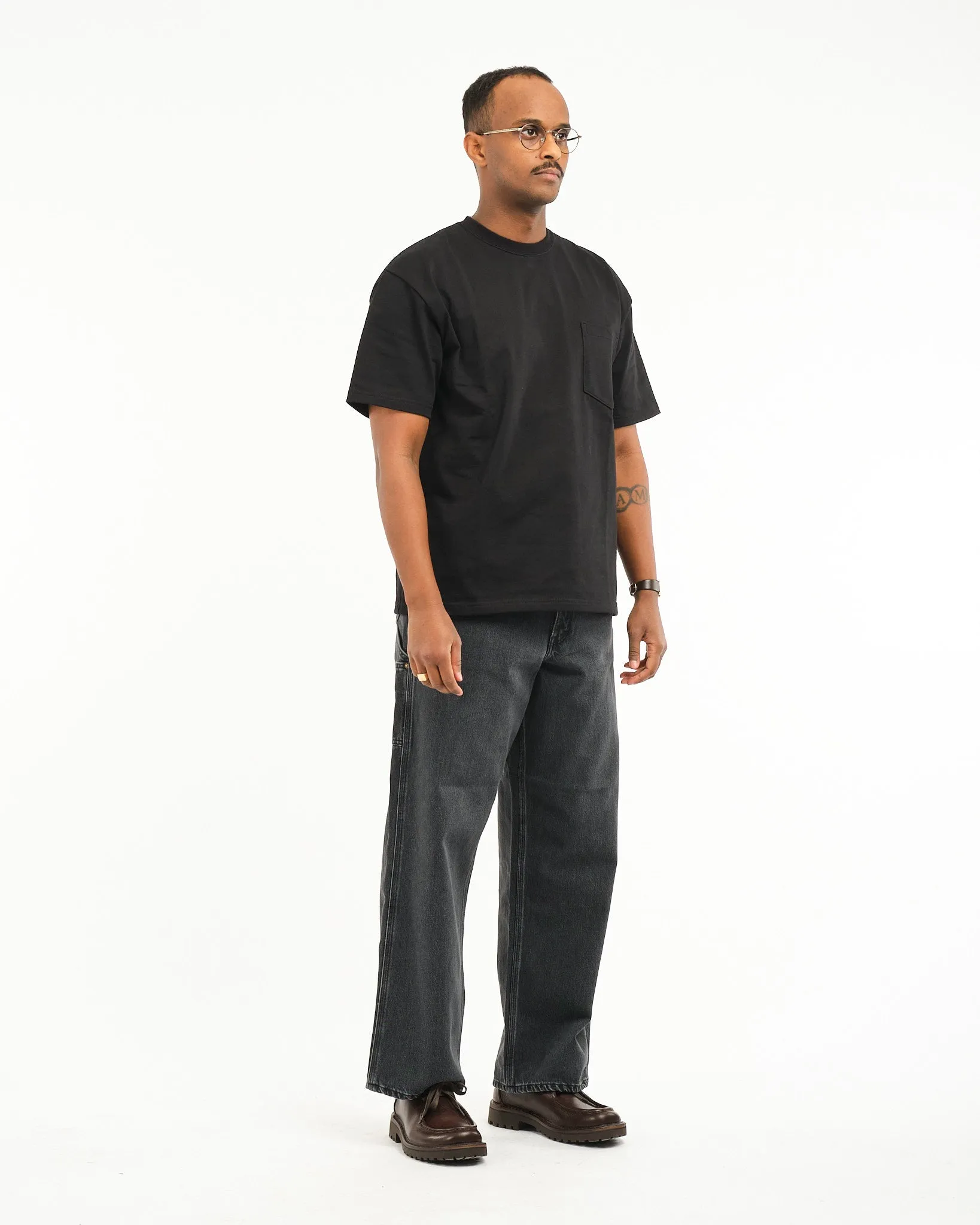 DAD'S FIT PAINTER PANTS BLACK DENIM STONE