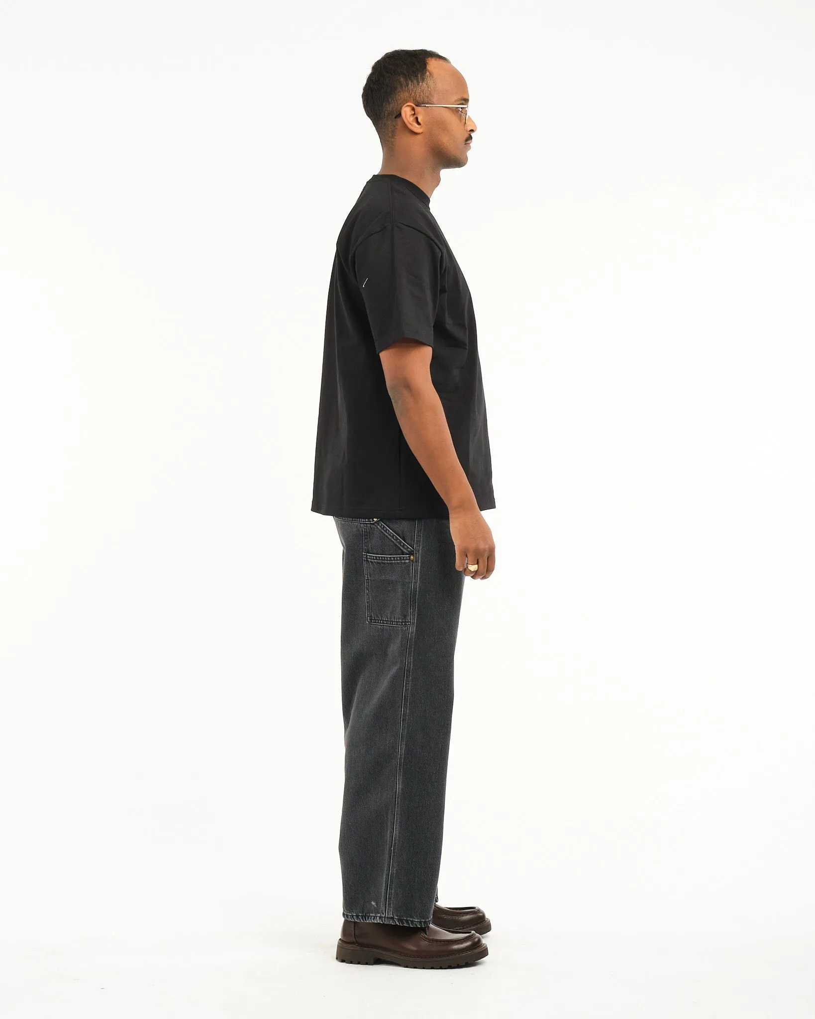 DAD'S FIT PAINTER PANTS BLACK DENIM STONE