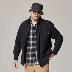 Embrace Classic Style with the Autumn Overalls Coat – American Retro Heavy Cotton Long Sleeve Shirt