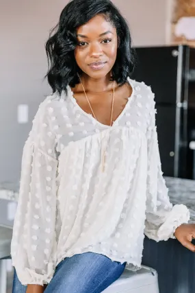 Eternal Beauty Natural White Swiss Dot Top
