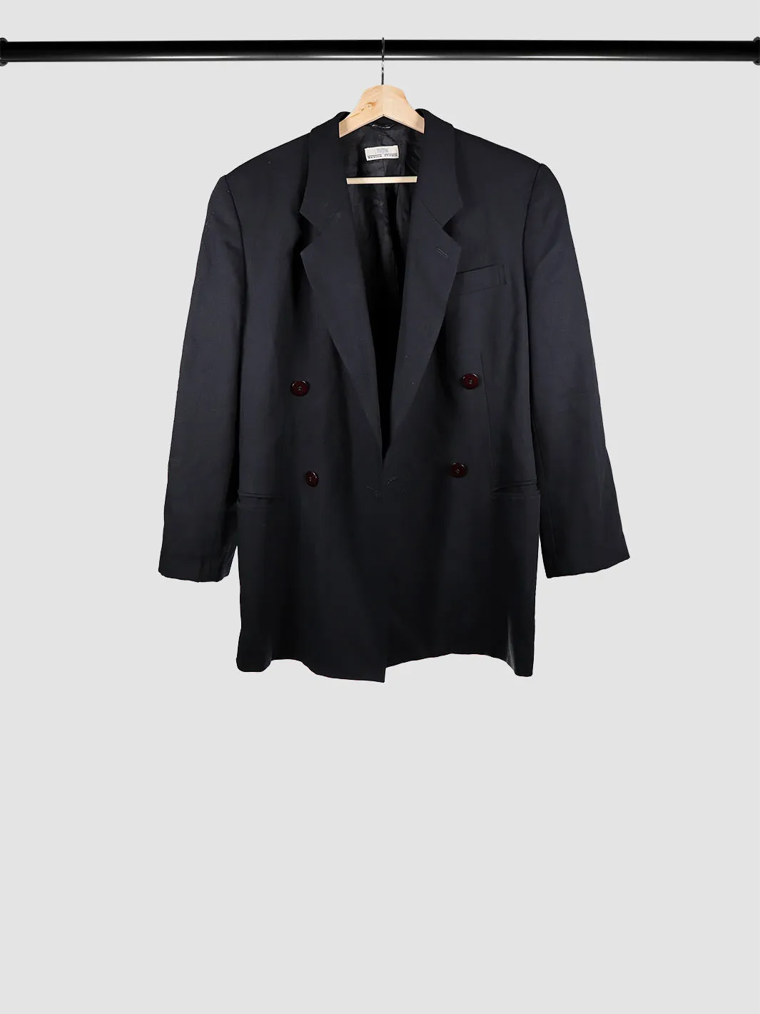 Fashion House Sanyo Double-Breasted Wool Suit Coat (S)