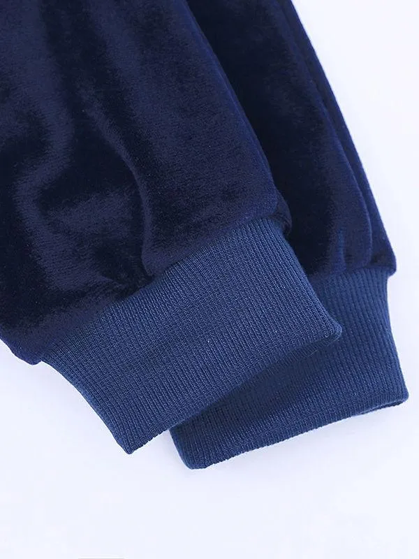 Fashion  Infant Toddler Kids Velvet 2-Piece Outfits Pom Pom Trimmed Hoodie   Trousers