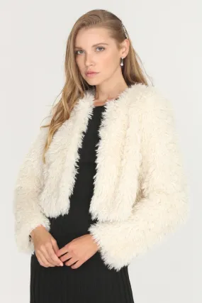 Faux Fur Cropped Coat