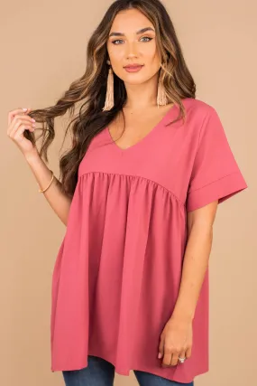 Feeling My Best Rose Pink Babydoll Top