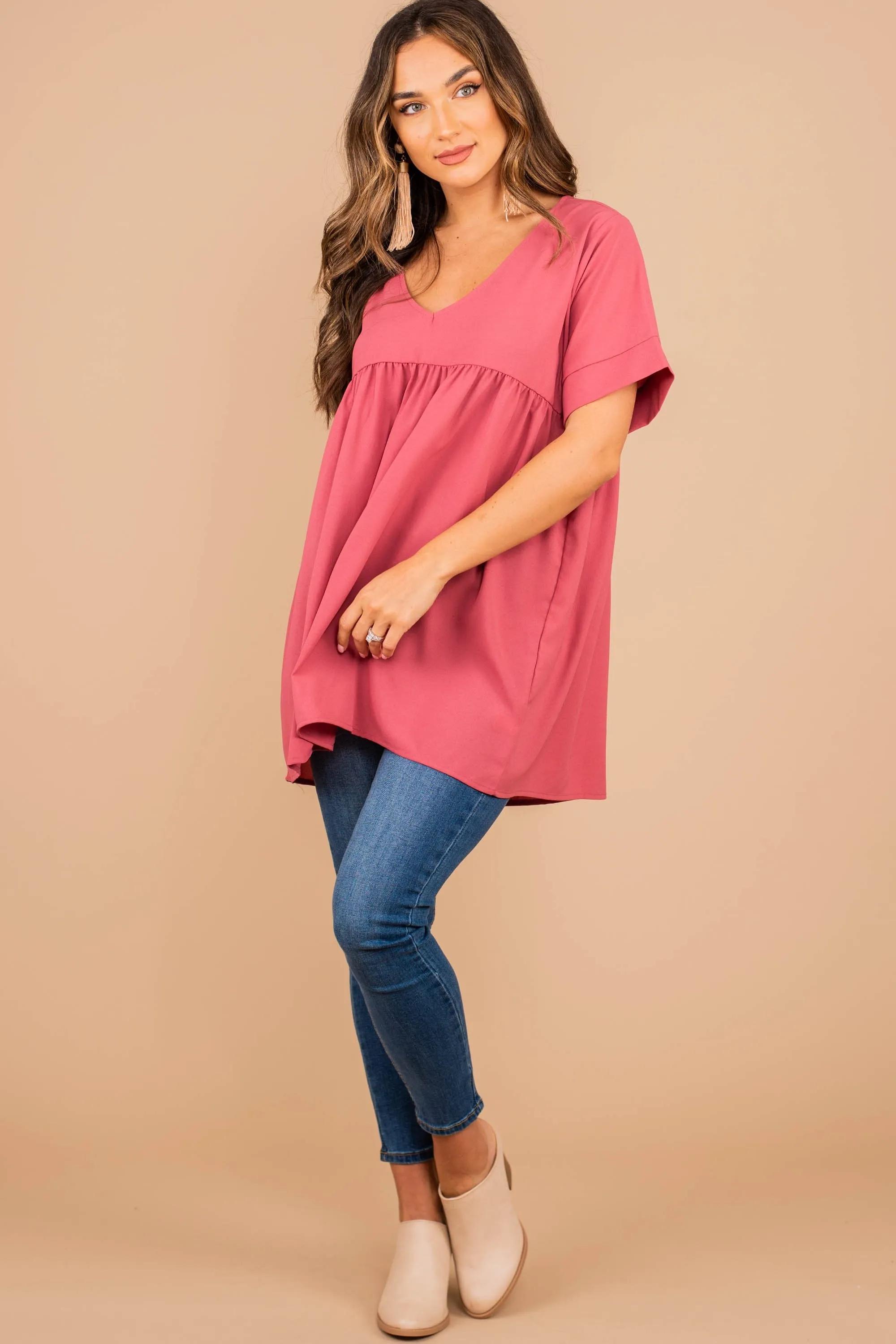 Feeling My Best Rose Pink Babydoll Top