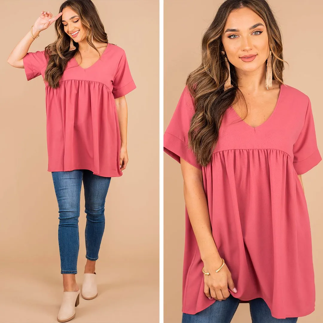 Feeling My Best Rose Pink Babydoll Top