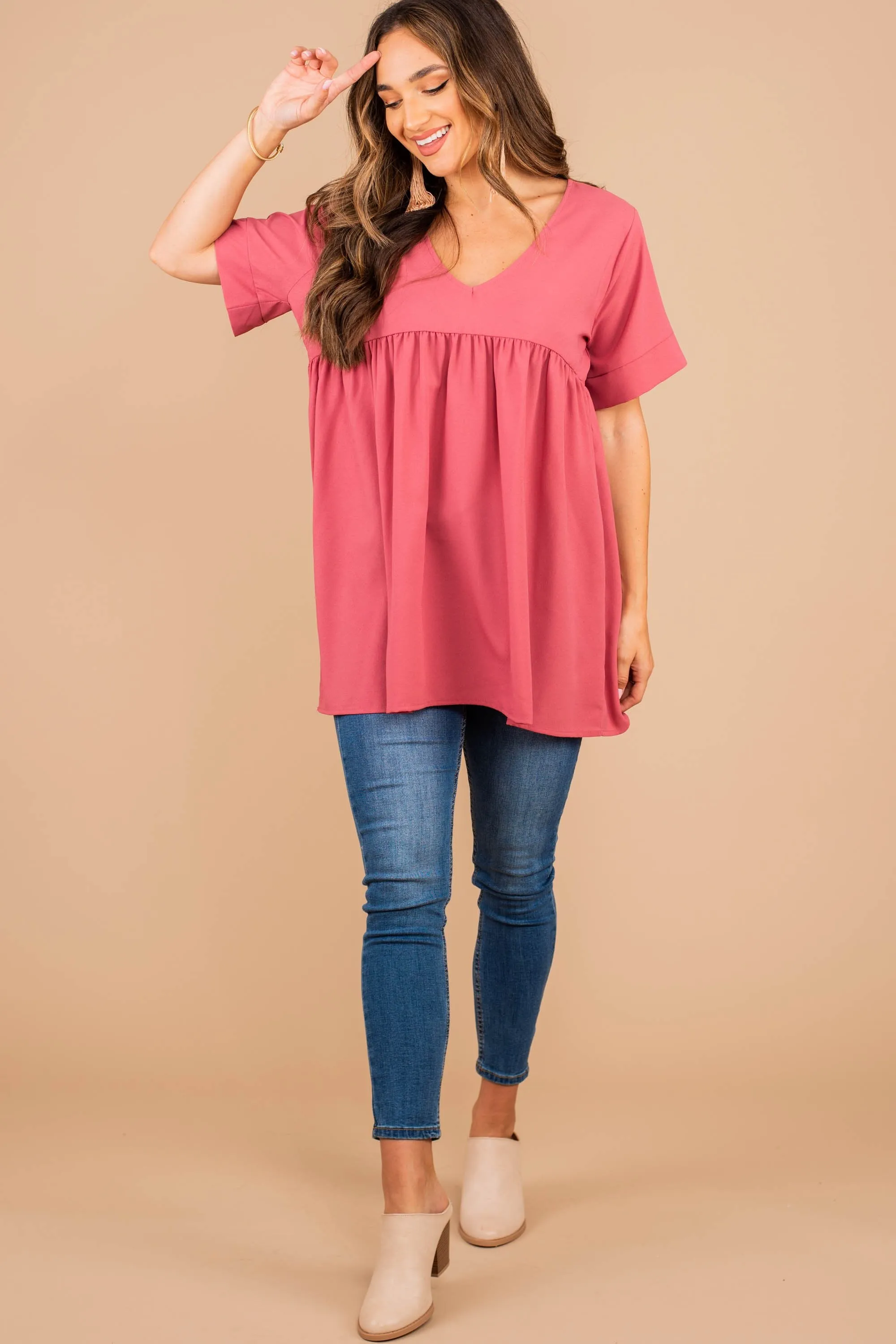 Feeling My Best Rose Pink Babydoll Top