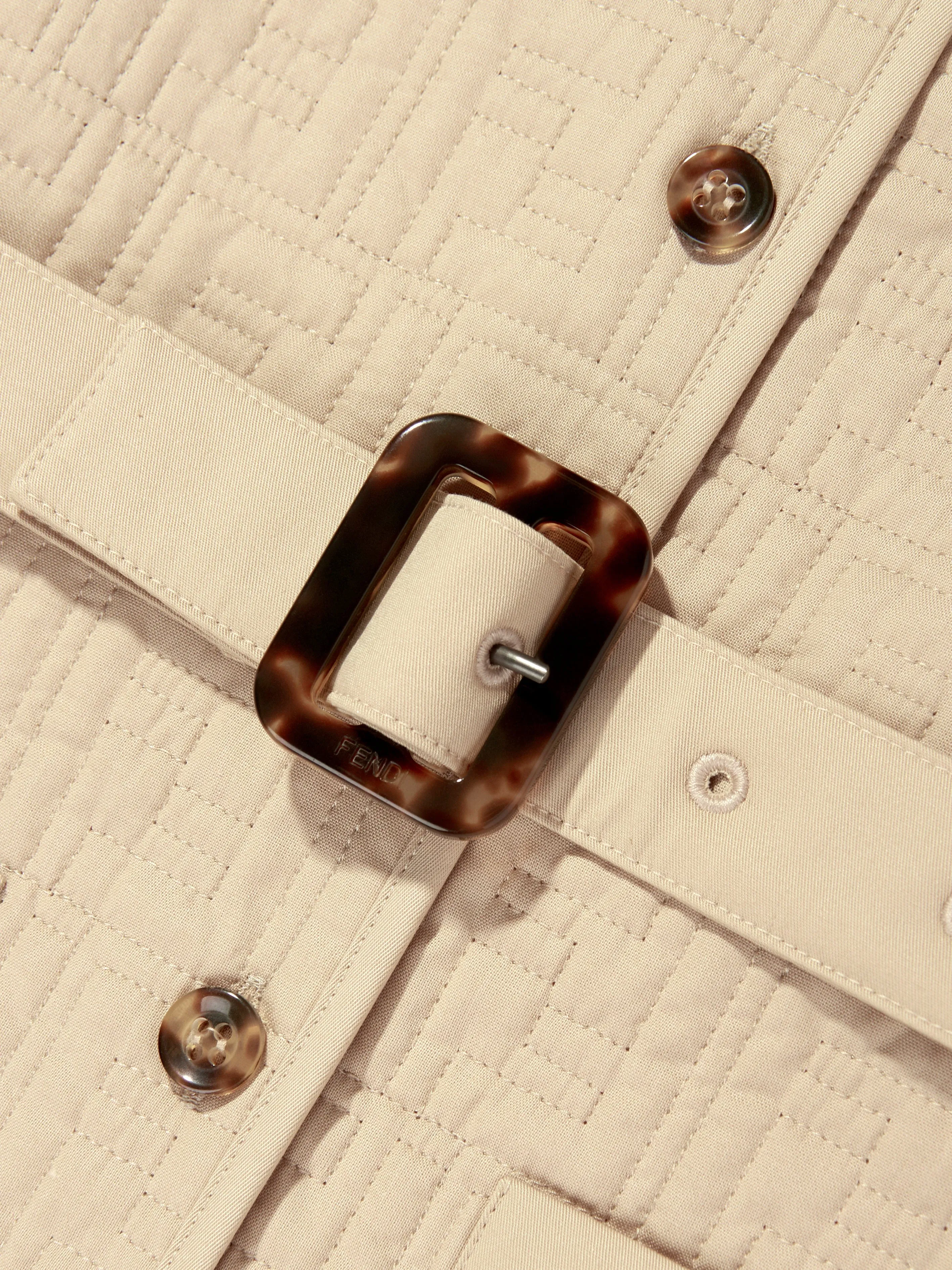 Fendi Girls FF Quilted Dress in Beige