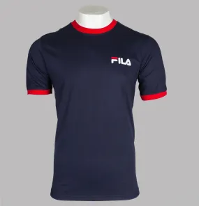 Fila Vintage Rosco Ringer T-Shirt Navy
