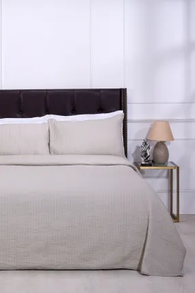 Fine Cotton Quilted Grey Bedcover