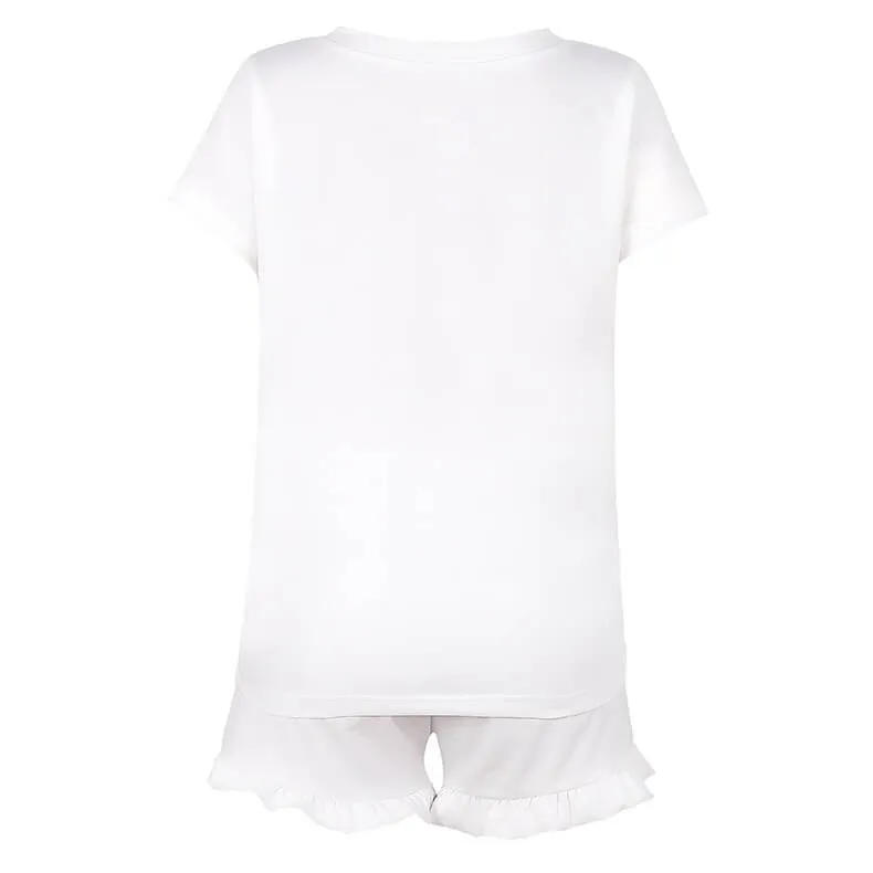 Flapper Bandage Loose Short Sleeve Blouse Pants Sets