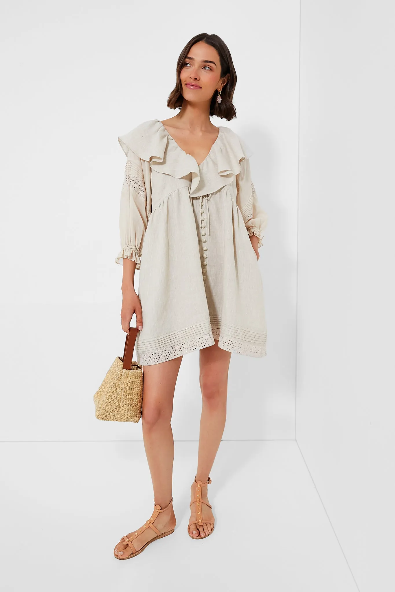 Flax Antoinette Linen Mini Dress