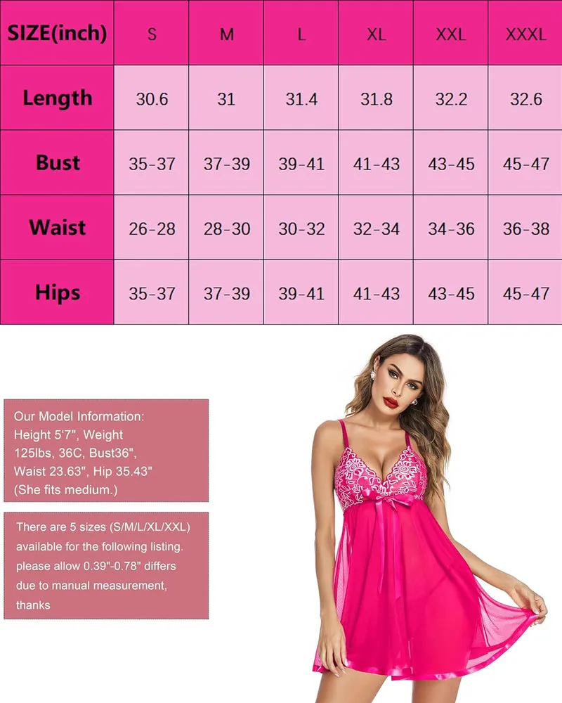 Floral Lace Babydoll Mesh Lingeries