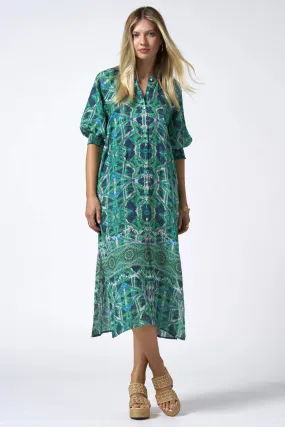 Gia Shirt Dress in Kelly Green
