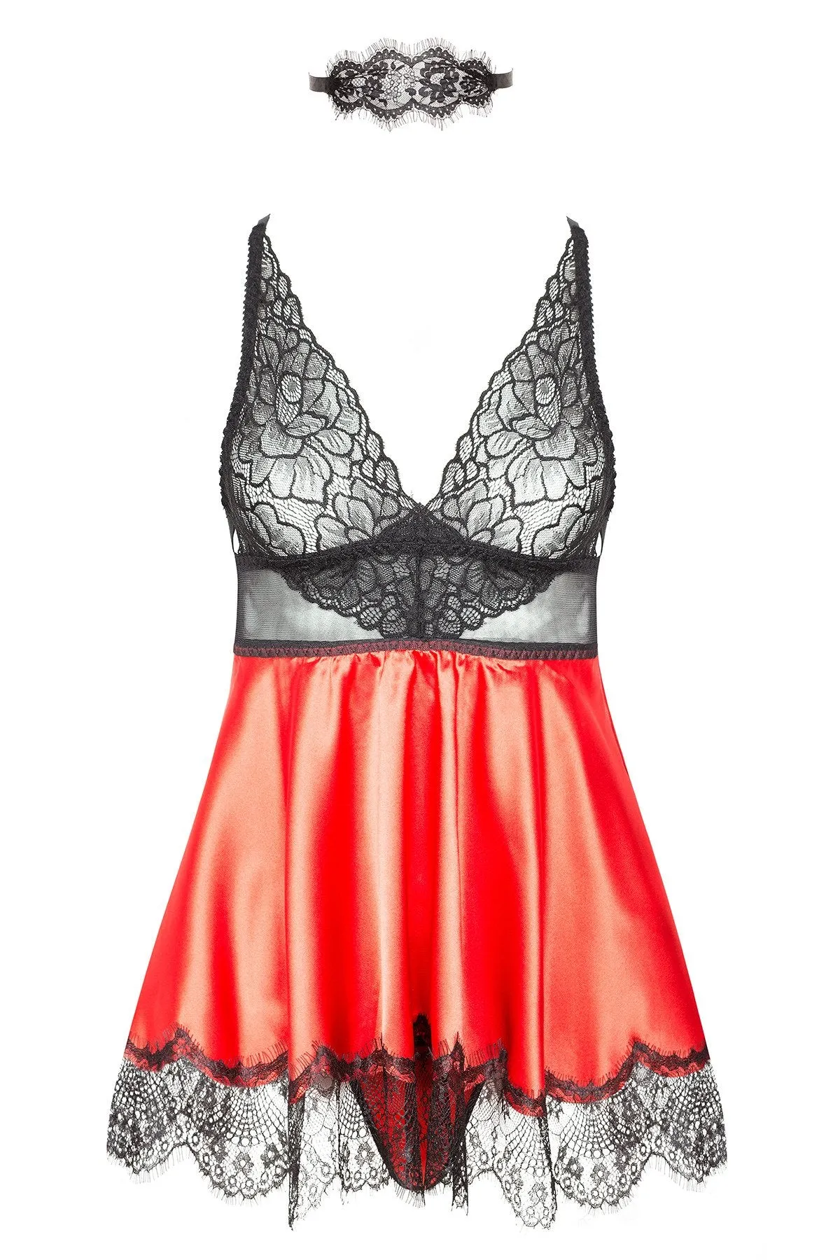 Gorgeous lace nightdress with sensual lace mask