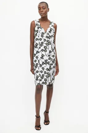 Grey & Multi Quilted Floral Dress