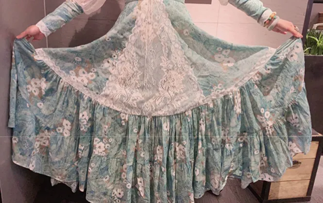 Gunne Sax Remake 70s Floral Nile Princess Dress