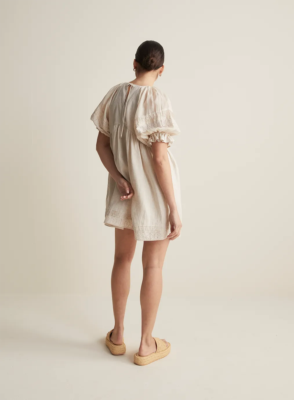 Gwendalin Linen Mini Smock Dress | Flax