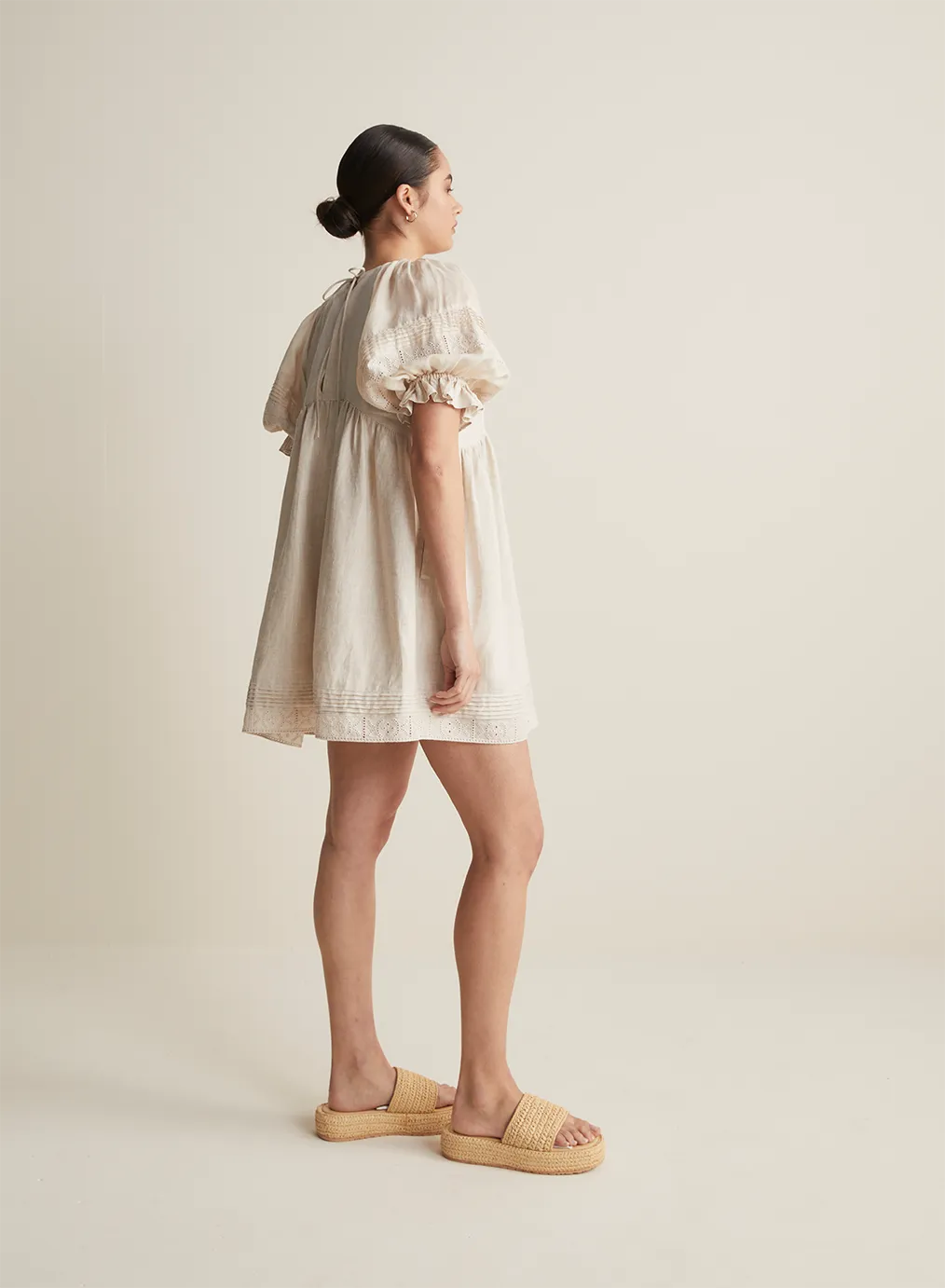 Gwendalin Linen Mini Smock Dress | Flax