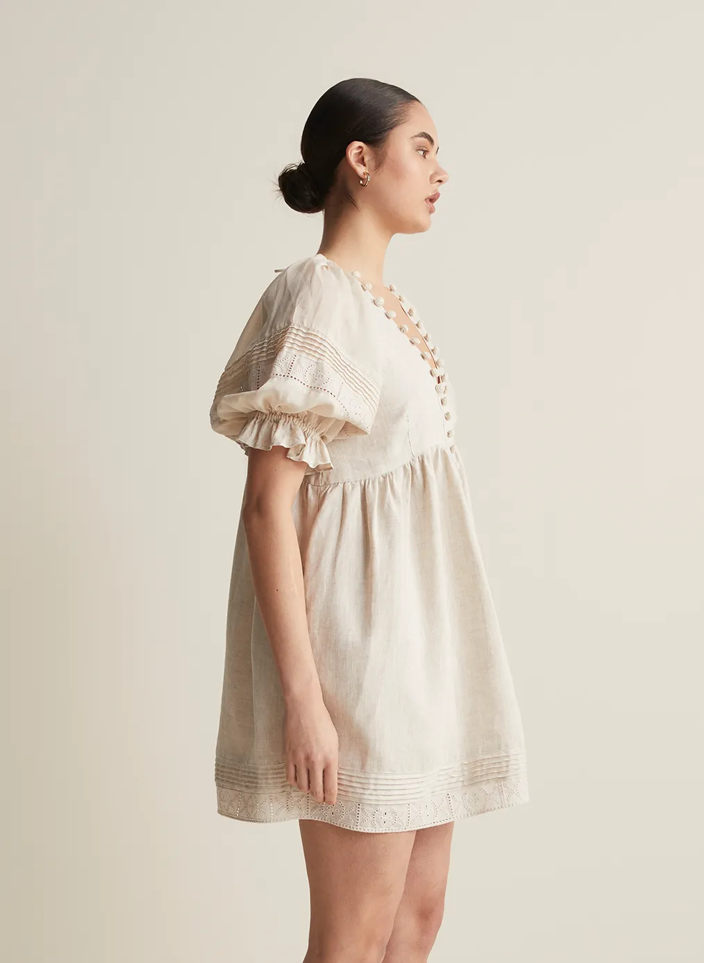 Gwendalin Linen Mini Smock Dress | Flax