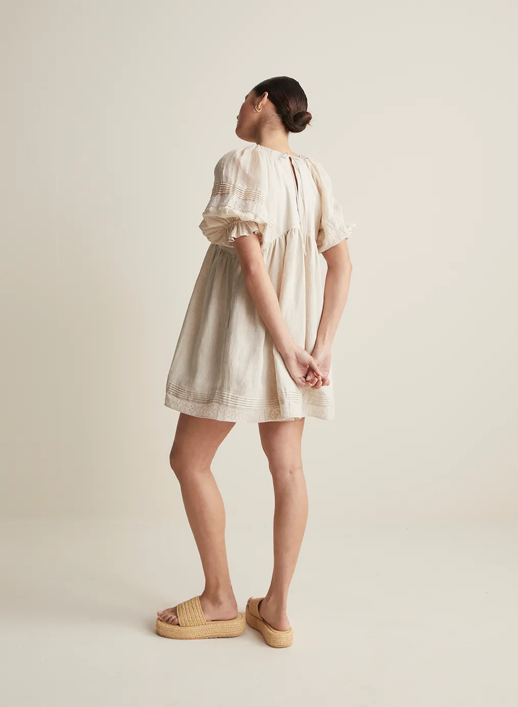 Gwendalin Linen Mini Smock Dress | Flax