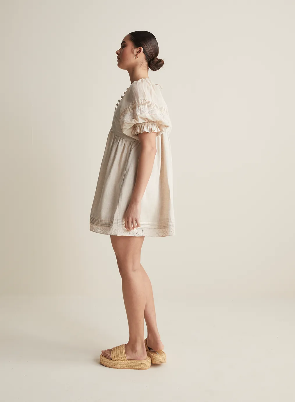 Gwendalin Linen Mini Smock Dress | Flax
