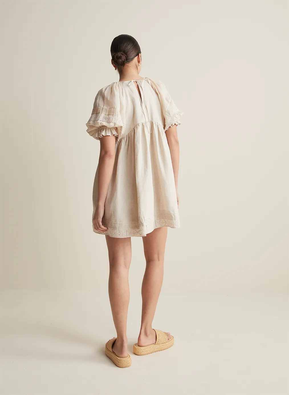 Gwendalin Linen Mini Smock Dress | Flax
