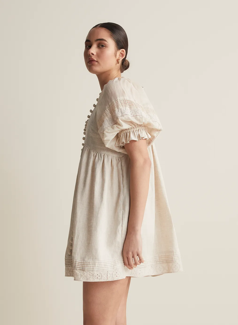 Gwendalin Linen Mini Smock Dress | Flax