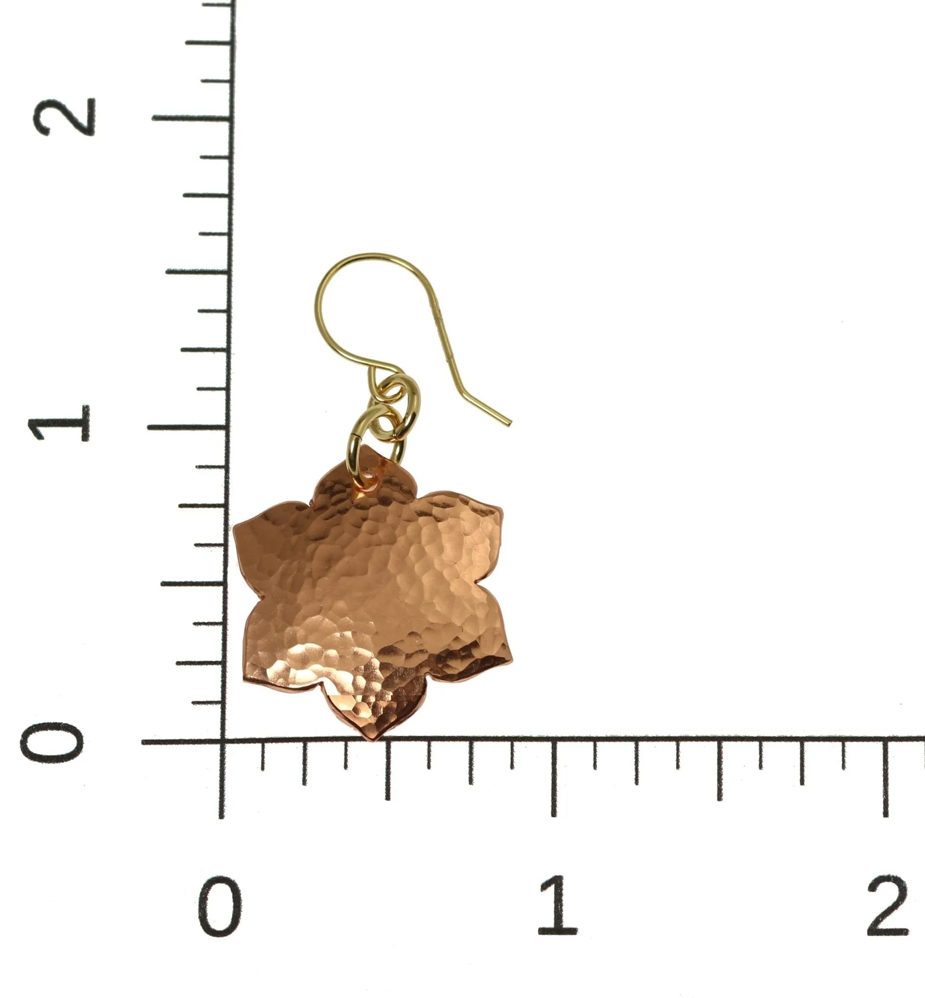 Hammered Copper Arabesque Flower Earrings