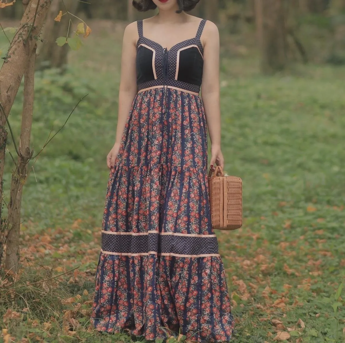 Handmade Gunne Sax Remake Cabbage Rose Sleeveless Sundress